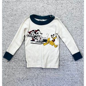 Hannah Anderson Disney Mickey Minnie Mouse Holiday Long John Pajama Top 2t